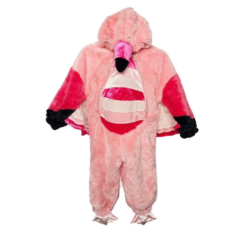 Babystyle Flamingo Costume Kids 6-12 Months Pink Plush Hooded Bird Outfit 116669